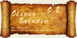 Oliver Balović vizit kartica